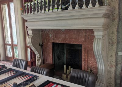 Villa delle Rose marble fireplace in main hall
