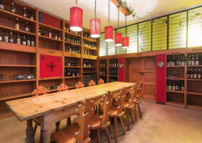 Villa delle Rose wine cellar and backgammon chouette room