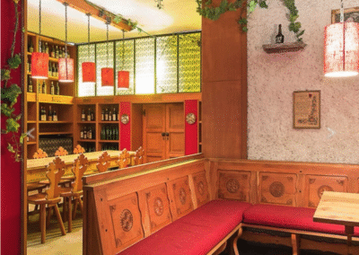 Villa delle Rose wine cellar and backgammon chouette room